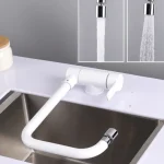Fenêtre Basse Flexible pour Évier Caché, Eau Chaude et Froide, Blanc