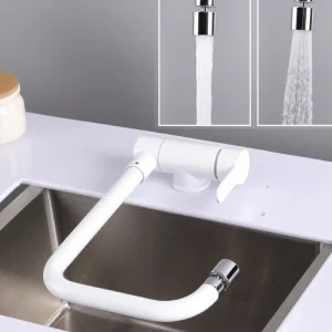 Fenêtre Basse Flexible pour Évier Caché, Eau Chaude et Froide, Blanc