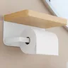 Porte-papier mural en aluminium blanc avec étagère – vue 6