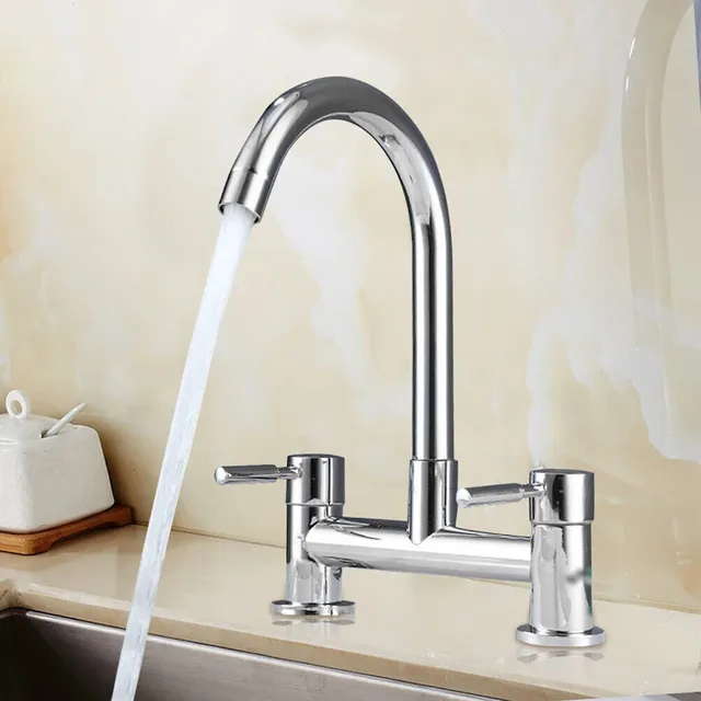Robinet mitigeur d'eau chaude et froide à Double poignée – vue 2