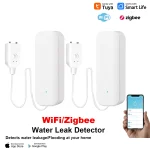 Capteur de niveau d&rsquo;eau WiFi, alarme de fuite Tuya, détecteur de fuite d&rsquo;inondation, application Smart Home Life, alerte d&rsquo;eau, système de sécurité d&rsquo;alarme de débordement