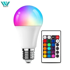 Ampoule LED multicolore RGB, 16 couleurs, Base E27, 220V, éclairage domestique, intensité variable, 24 touches, télécommande, lumière néon d&rsquo;ambiance