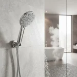 Pommeau de douche universel à grand panneau, 5 fonctions, haute pression, économie d&rsquo;eau, ensemble de salle de bain pour une maison confortable au quotidien