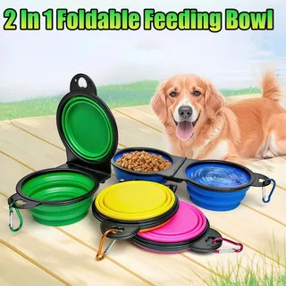 Bol de voyage pliable 2 en 1 pour chien