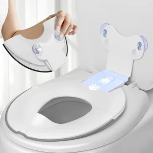 Siège de toilette pliable pour tout-petits, sièges d&rsquo;entraînement portables avec barrière d&rsquo;urine, siège de toilette familial universel avec ventouses