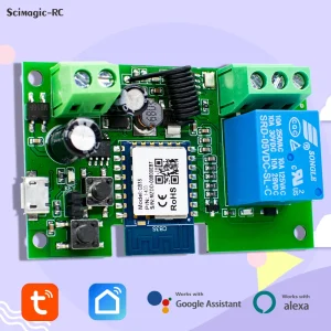 Commutateur intelligent 1CH Module de relais AC DC 7-32V 85-250V RF433 récepteur WIFI Tuya contrôleur fonctionne pour porte de Garage lumière intelligente Commutateur intelligent 1CH Module de relais AC DC 7-32V 85-250V RF433 récepteur WIFI Tuya contrôleur fonctionne pour porte de Garage lumière intelligente