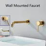 Robinet de lavabo en or brossé/noir – vue 2