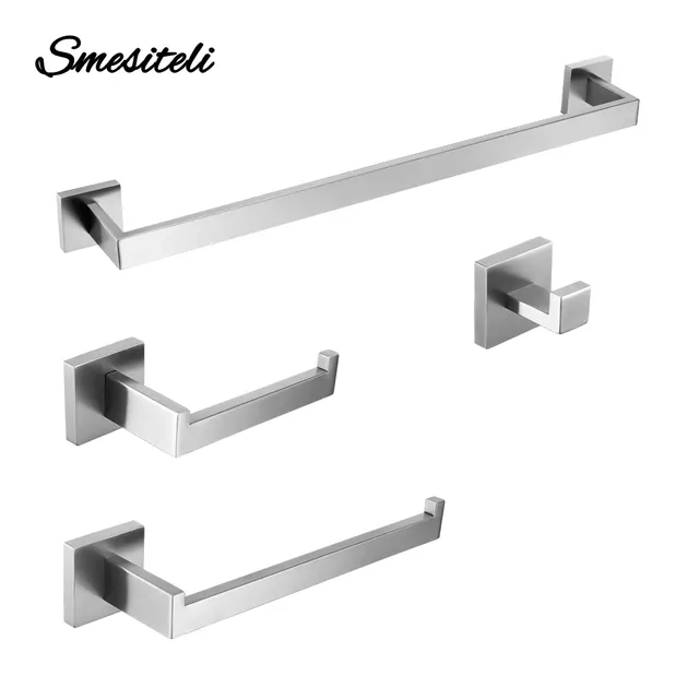 Ensemble de matériel de salle de bain en acier brossé
