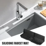 Tapis de robinet d&rsquo;évier, protection contre les éclaboussures, plateau collecteur d&rsquo;égouttement d&rsquo;évier, porte-savon de séchage en Silicone, protection pour cuisine salle de bains pour un organisé