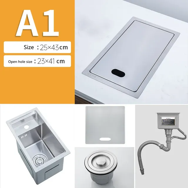 Évier cuisine rectangulaire bac unique inoxydable SUS304… – vue 6
