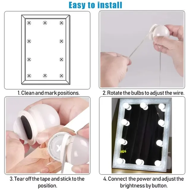 Miroir de maquillage miroir LED avec lumières – vue 2