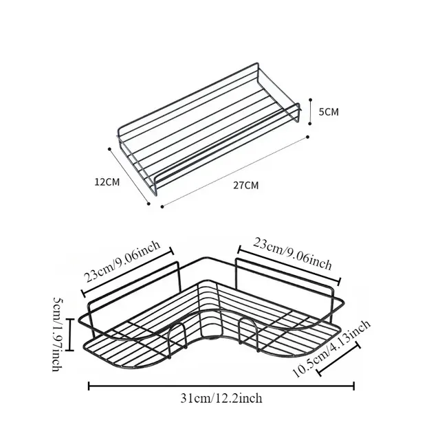 Étagère triangulaire d'angle de salle de bains – vue 6