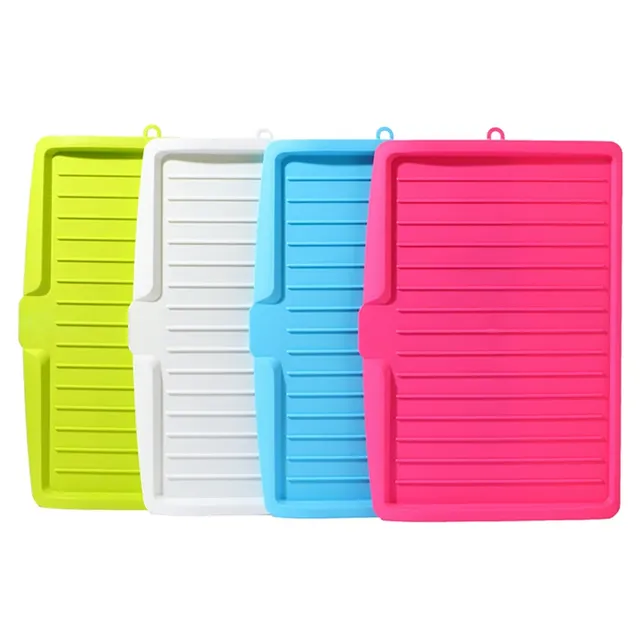 Égouttoir pliable silicone rectangulaire rainures canal… – vue 2