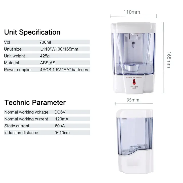 Distributeur de savon liquide automatique avec capteur… – vue 6
