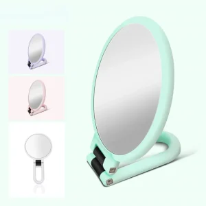 Miroir grossissant 2/5/10/15X – Portable avec poignée réglable, pliable double face pour les voyages, le maquillage et le rasage