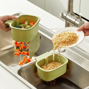 Filtre à ordures de cuisine, panier de rangement d&rsquo;évier, panier de vidange d&rsquo;évier créatif, panier de crépine suspendu de robinet, couvercle inférieur ouvrable