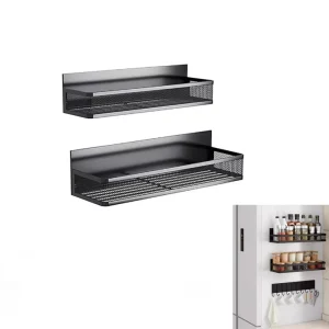 Support de stockage d&rsquo;épices magnétique en métal pour réfrigérateur, four, étagère magnétique pour bricolage, organisateur d&rsquo;épices de cuisine, étagère magnétique