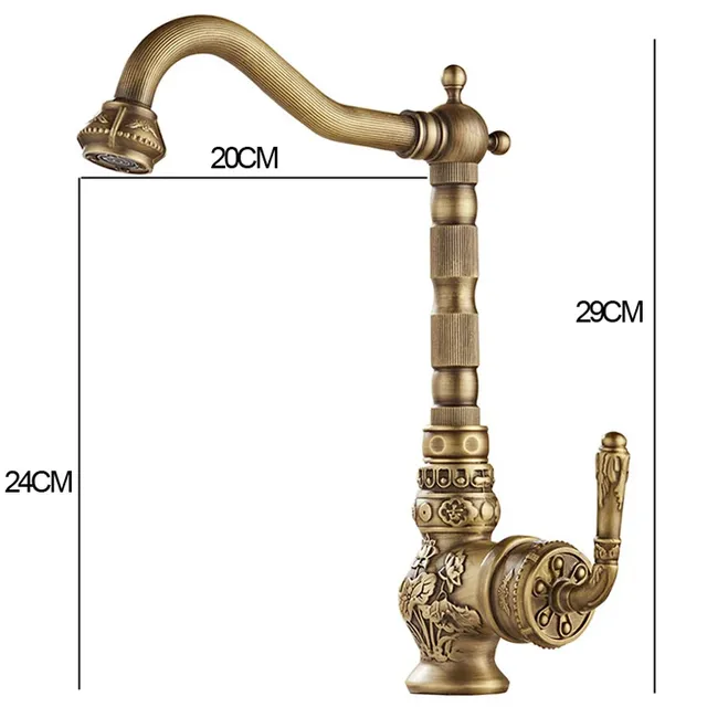 Robinet mitigeur laiton massif finition bronze antique… – vue 6
