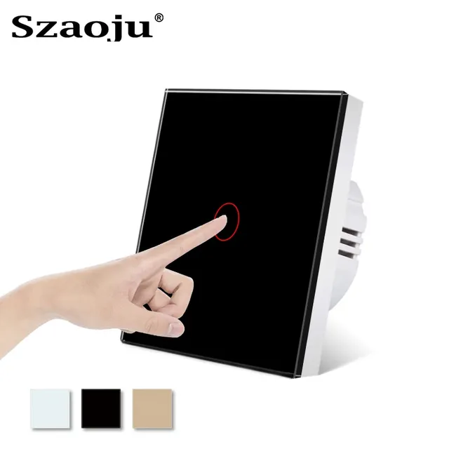 Szaoju interrupteur tactile mural AC100-240V ue capteur… – vue 4