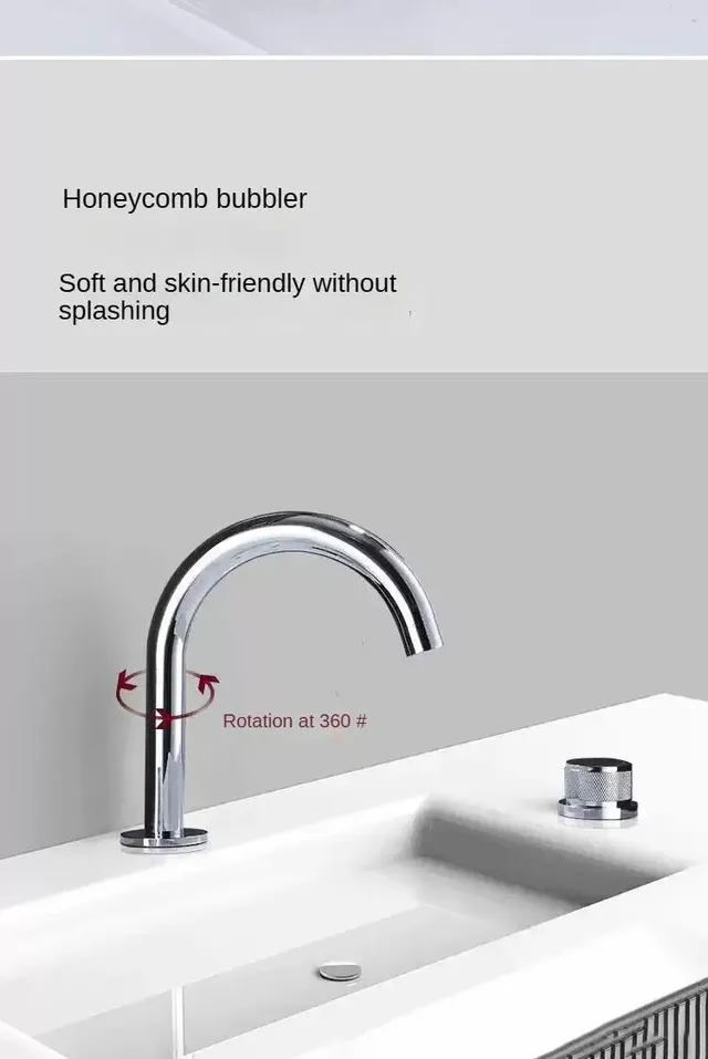 Robinet de lavabo en laiton pour salle de bains – vue 6