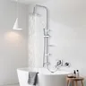 Colonne de douche ronde noire chromée pour salle de bains – vue 2