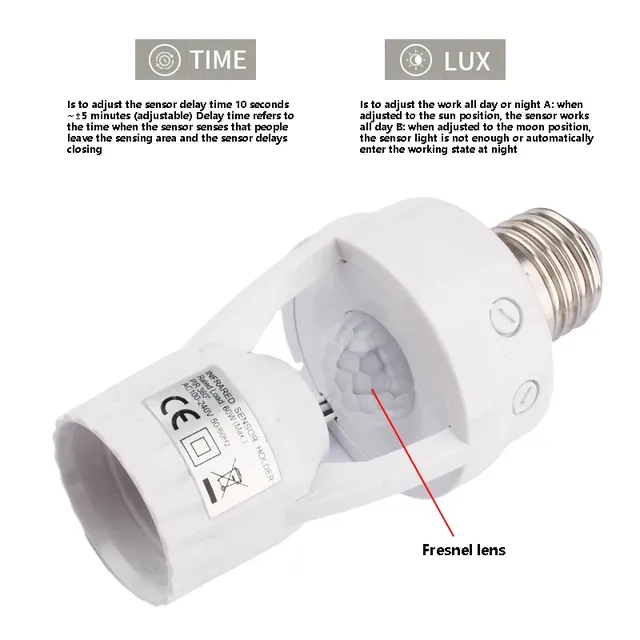 Support d'ampoule avec capteur de mouvement intelligent… – vue 2
