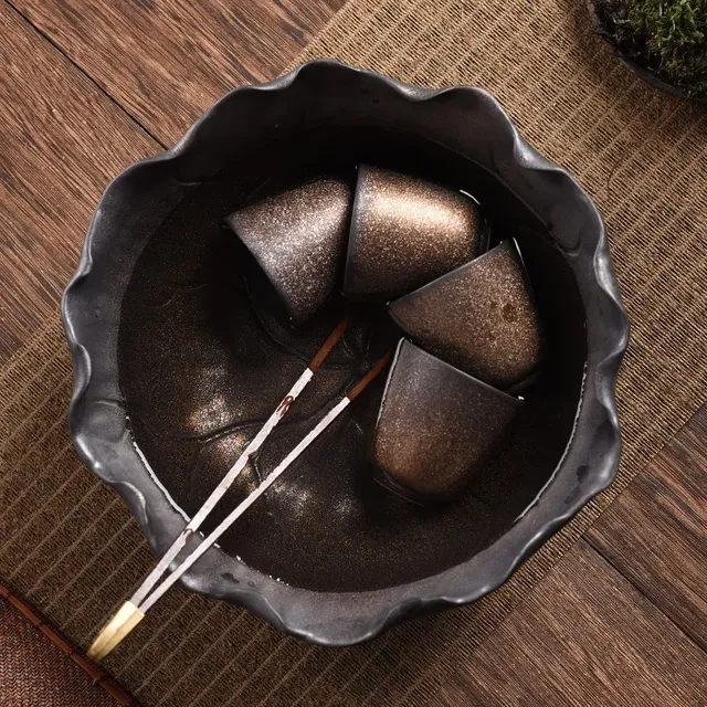 Bassin d'eau en céramique feuille de Lotus de Style… – vue 5