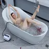 Tapis bain spa massant antidérapant ovale allongé blanc… – vue 2