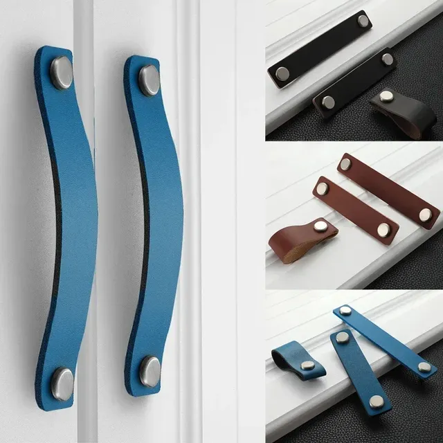 Poignée cuir artisanale minimaliste incurvée lisse…