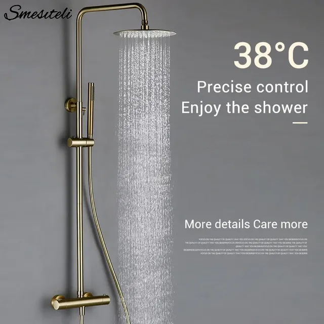 Colonne douche murale pommeau pluie rond plat mitigeur… – vue 2