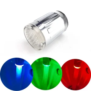 Buse de robinet d&rsquo;eau LED, douche, lueur sensible à la température, lumière 3 couleurs, becs de robinet de cuisine, salle de bains, robinet aérateur