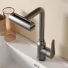 Robinet de lavabo gris en acier inoxydable – vue 3