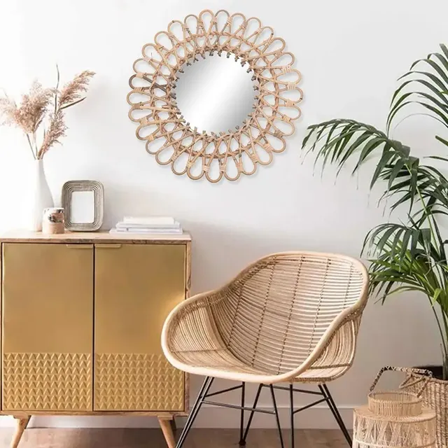 Miroir mural en osier nordique de 40Cm – vue 4