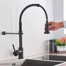Robinet de cuisine en laiton à côtes noires – vue 5