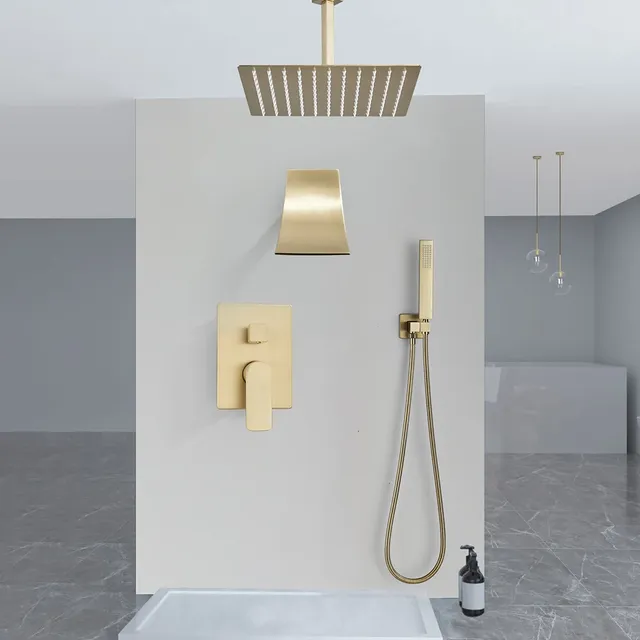 Ensemble de robinets de douche en or brossé – vue 3