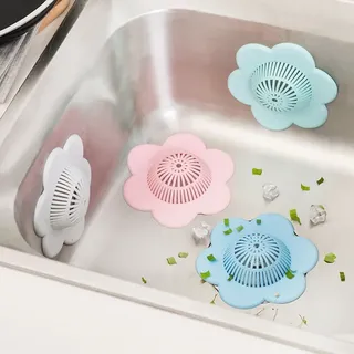 Crépine filtre évier silicone souple antibouchage fleur pastel rose…