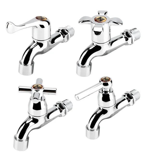Robinet machine laver mural chromé plastique bec unique… – vue 4