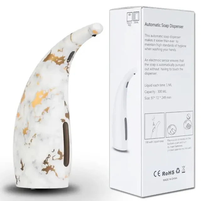 Distributeur savon automatique sans contact marbré blanc… – vue 5
