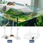Plate-forme de se prélasser pour tortues en acrylique, hauteur réglable, terrasse transparente pour Aquarium, habitat, île flottante, accessoires d&rsquo;aquarium