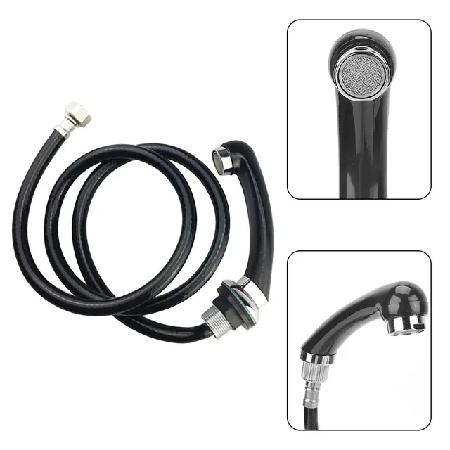 Robinet de douche tuyau de pomme de douche noir adapté… – vue 6