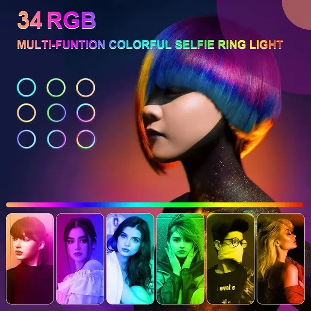 Anneau lumineux RGB rond avec télécommande pour Smartphone – vue 2