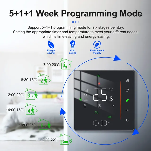Tuya-Thermostat de Chauffage Intelligent – vue 3