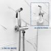pulvérisateur bidet douchette hygiénique murale robinet eau froide autonettoyant laiton acier inoxydable or brossé flexible inox