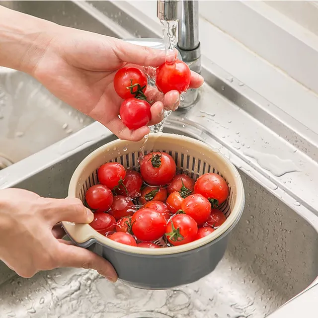 Panier lavage légumes double couche égouttage stockage… – vue 3