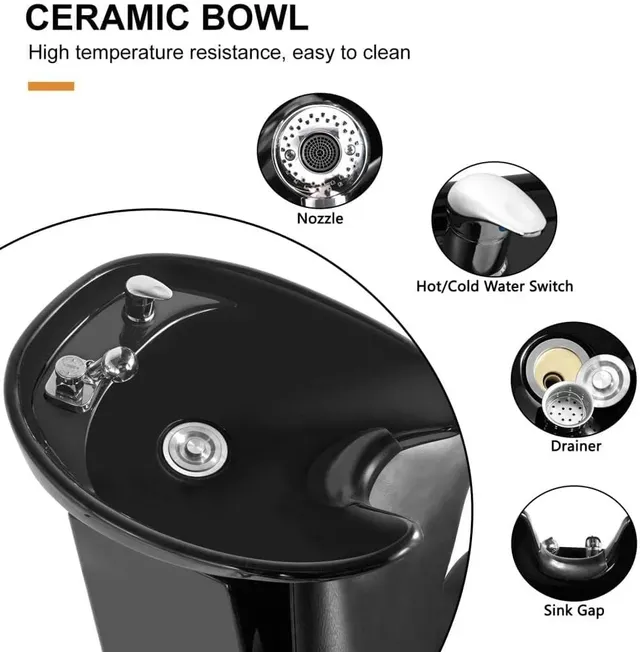 Chaise de lavage de cheveux de Salon de beauté réglable… – vue 3