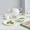 Chauffe théière porcelaine blanche bordure dorée… – vue 4