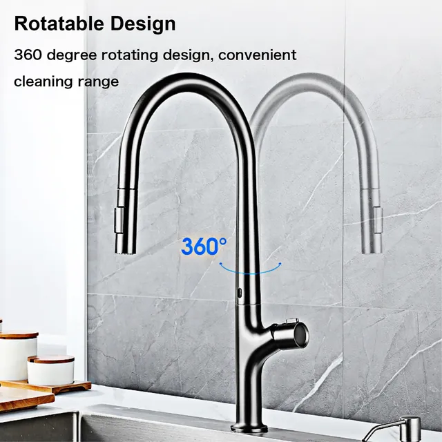 Robinet de cuisine extractible gris pistolet de style… – vue 4