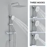 Ensemble de douche à effet pluie simple chromé – vue 2