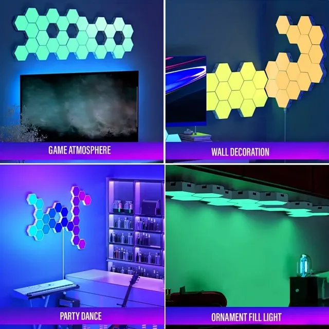 Applique murale hexagonale intelligente RGB – vue 6