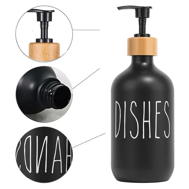 Ensemble distributeur de savon à vaisselle noir – vue 5